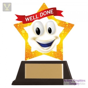Mini-Star Well Done Smile Acrylic Plaque 100mm