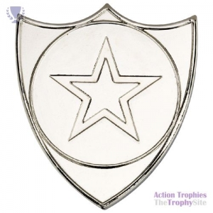 Shield Badge Silver 1.5in