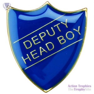 School Shield Badge (Deputy Head Boy) Blue 1.25in