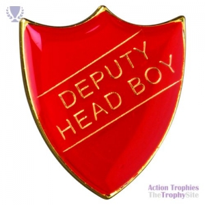 School Shield Badge (Deputy Head Boy) Red 1.25in