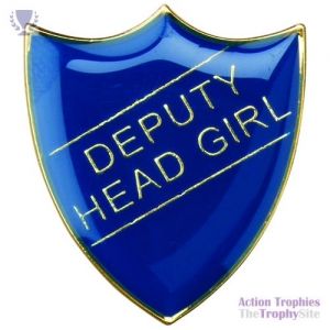 School Shield Badge (Deputy Head Girl) Blue 1.25in