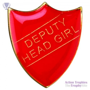 School Shield Badge (Deputy Head Girl) Red 1.25in