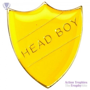 School Shield Badge (Head Boy) Yellow 1.25in