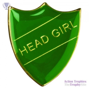 School Shield Badge (Head Girl) Green 1.25in