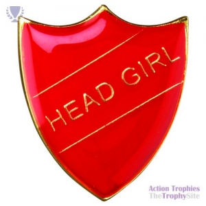 School Shield Badge (Head Girl) Red 1.25in