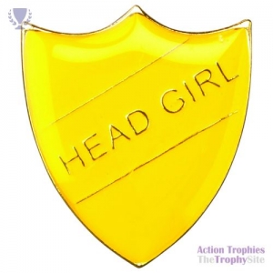 School Shield Badge (Head Girl) Yellow 1.25in