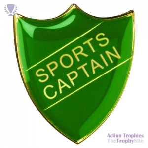 School Shield Badge (Sports Captain) Green 1.25in