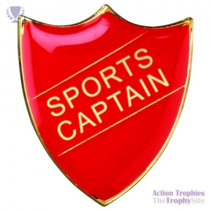 School Shield Badge (Sports Captain) Red 1.25in