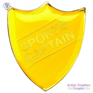 School Shield Badge (Sports Captain) Yellow 1.25in