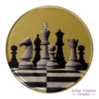 Gold Chess Badge 1in (2.5cm)