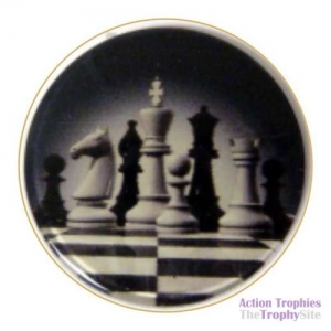 Black Chess Badge 1in (2.5cm)
