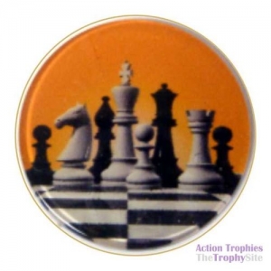 Orange Chess Badge 1in (2.5cm)