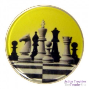 Yellow Chess Badge 1in (2.5cm)