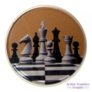 Bronze Chess Badge 1in (2.5cm)