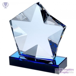 Clear Glass Pentagon Plaque Star 7.25in