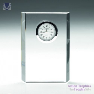 Clear Glass Rectangle Clock (22mm Thick) 4.75in
