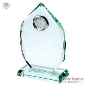 Jade Glass Diamond Plaque Clock 6.5in