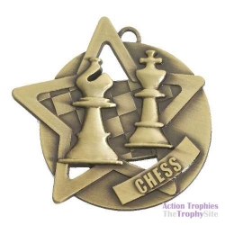 Star Circle Gold Chess Medal 2.25in (60mm)