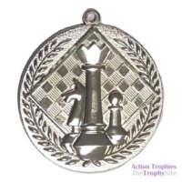 Silver Mega Chess Medal 2.5in (65mm)