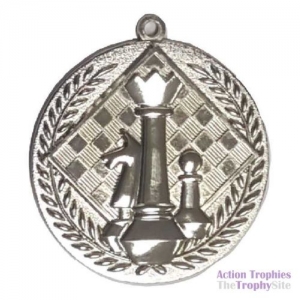 Silver Mega Chess Medal 2.5in (65mm)