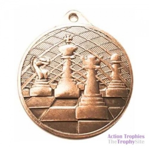 Classic Bronze Chess Medal 2in (50mm)