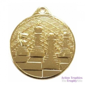 Classic Gold Chess Medal 2in (50mm)