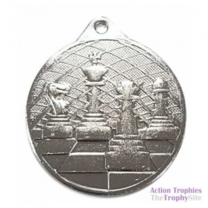 Classic Silver Chess Medal 2in (50mm)