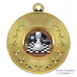 Star Gold Chess Medal 2in (5cm)