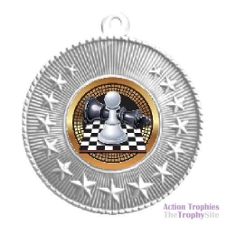 Star Silver Chess Medal 2in (5cm)