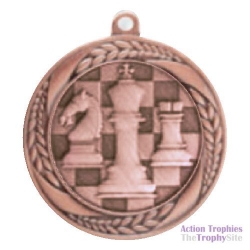 Wreath Bronze Chess Medal 2.25in (57mm)