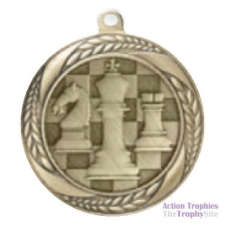 Wreath Gold Chess Medal 2.25in (57mm)