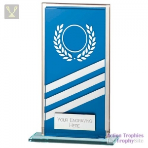 Talisman Mirror Glass Award Blue/Silver 140mm