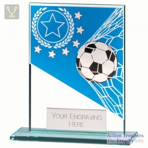 Mustang Football Blue Jade Glass Award 110mm