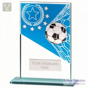 Mustang Football Blue Jade Glass Award 125mm
