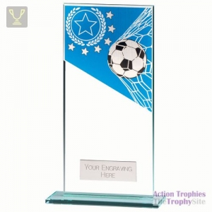 Mustang Football Blue Jade Glass Award 180mm