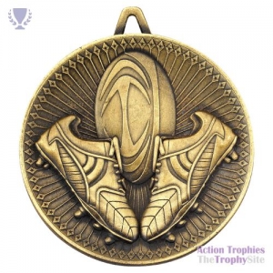 Rugby Deluxe Medal Ant Gold 2.35in