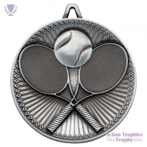 Tennis Deluxe Medal Ant Silver 2.35in
