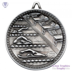 Swimming Deluxe Medal Ant Silver 2.35in