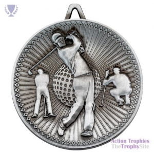 Golf Deluxe Medal Ant Silver 2.35in
