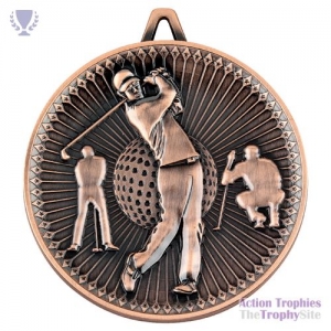 Golf Deluxe Medal Bronze 2.35in