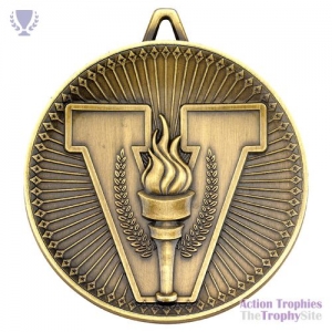 Victory Torch Deluxe Medal Ant Gold 2.35in