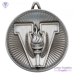 Victory Torch Deluxe Medal Ant Silver 2.35in