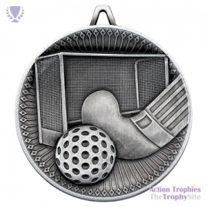 Hockey Deluxe Medal Ant Silver 2.35in