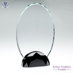 Clear Glass Oval Plaque 8in