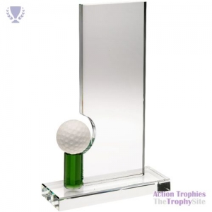 Clear/Green Glass Rectangle Golf Ball (10mm Thick) 9.5in