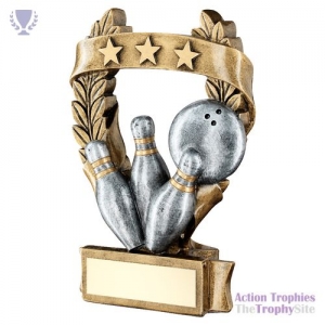 Brz/Pew/Gold Ten Pin 3 Star Wreath Award 6.25in