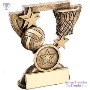 Brz/Gold Netball Mini Cup 3.75in