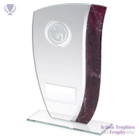 Jade Glass Claret/Silver Marble & Netball insert 7.25in