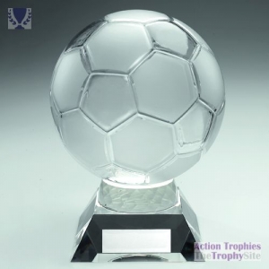 Large Clear Glass Football Trophy 10.5in