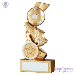 Gold/Silver Football and Boot on Star Curve 4in